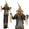 Life-Size 7ft Halloween Scarecrow Decoration with Sound-Activated Moving Hat and Glowing Eyes